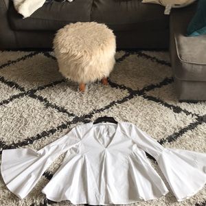 Soprano white V neck bell sleeve